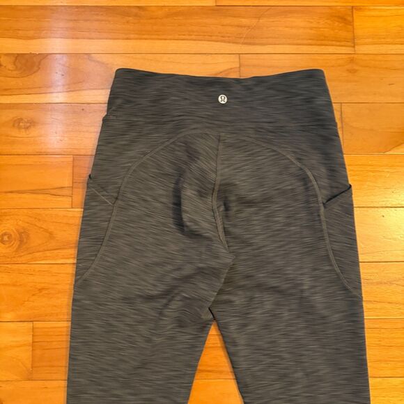 Women Lululemon Invigorate High-Rise Tight 25" Heathered Black Size 10 - Picture 4 of 8